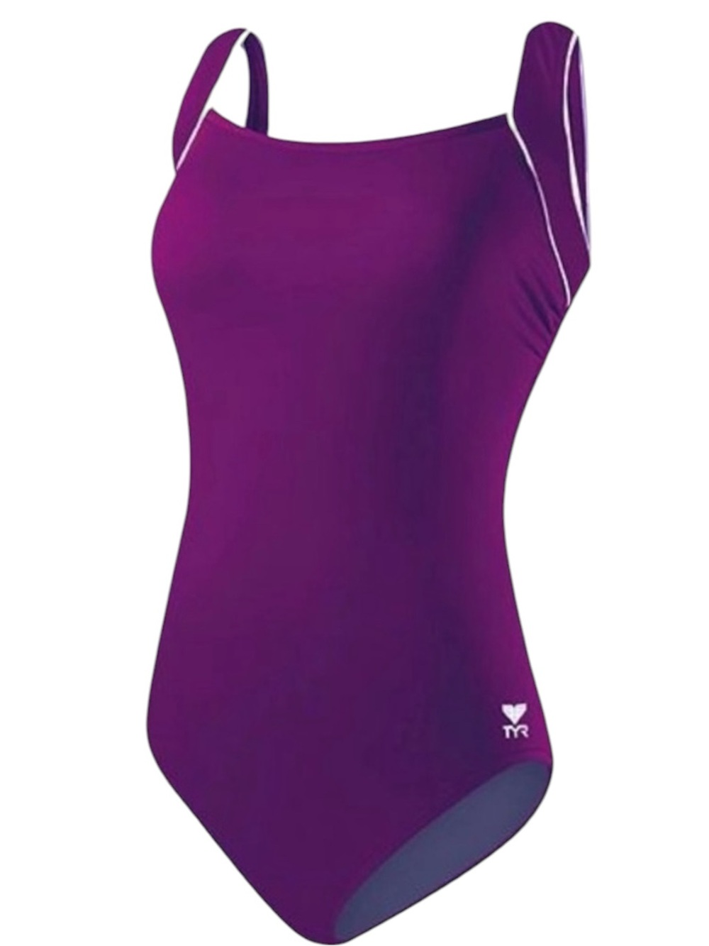 TYR TSQR7A Square Neck  Purple One Piece Plus Size Competition Swim Suit SZ 24